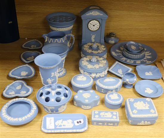 A group of Wedgwood blue jasper wares